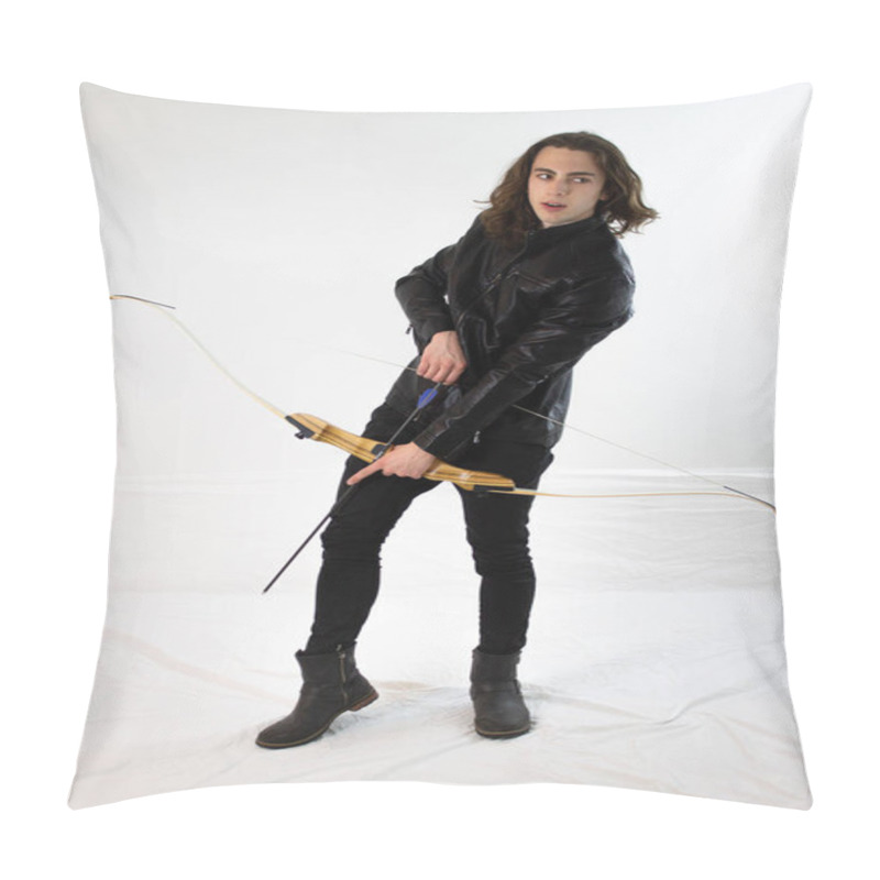 Personality  Night Hunter In Black Leather Pillow Covers