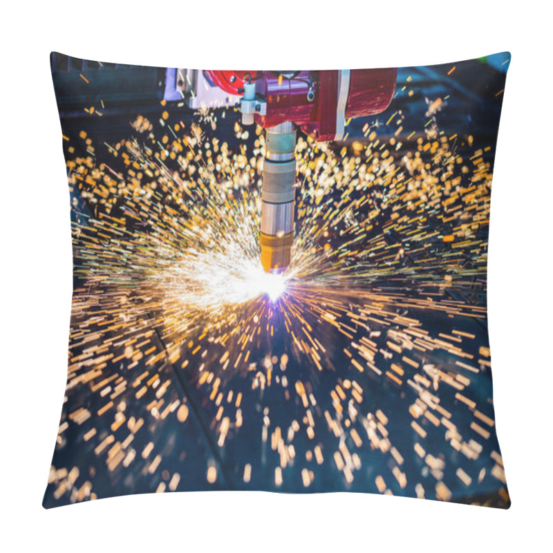 Personality  CNC Laser Plasma Cutting Of Metal, Modern Industrial Technology. Pillow Covers