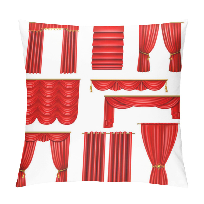 Personality  Realistic Luxury Red Curtains Set Pillow Covers