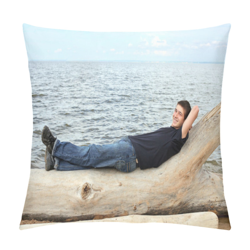 Personality  Young Man On The Beach Pillow Covers