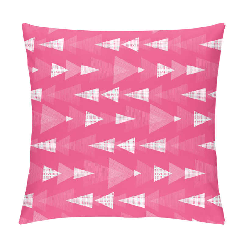 Personality  Pink And White Ikat Triangles Stripes Seamless Pattern Background Pillow Covers