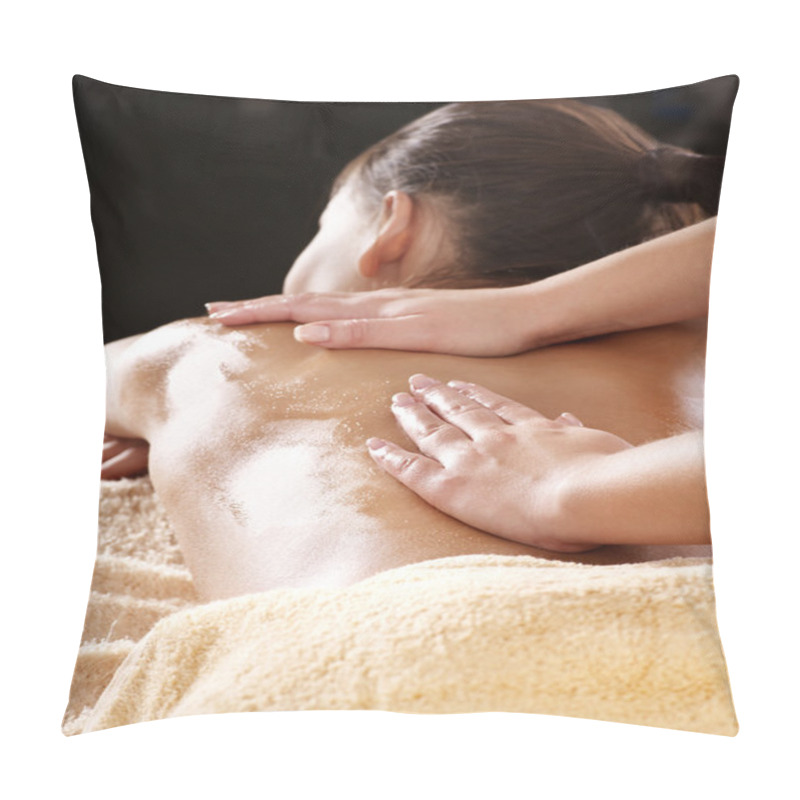 Personality  Young Woman Having Massage. Pillow Covers