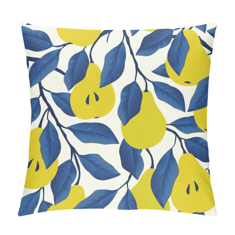 Personality  Seamless Pattern With Yellow Pear. Fruit Background. Vector Print For Fabric And Wallpaper. Pillow Covers