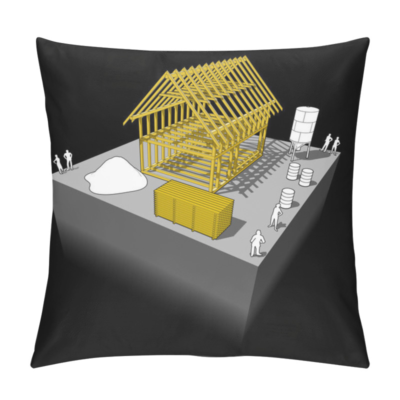 Personality  Detached House Framework Diagram Pillow Covers