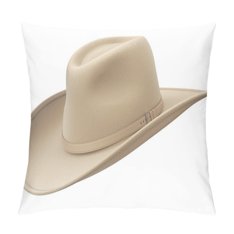 Personality  Cowboy Hat Isolated On White Background - 3D Illustration Pillow Covers