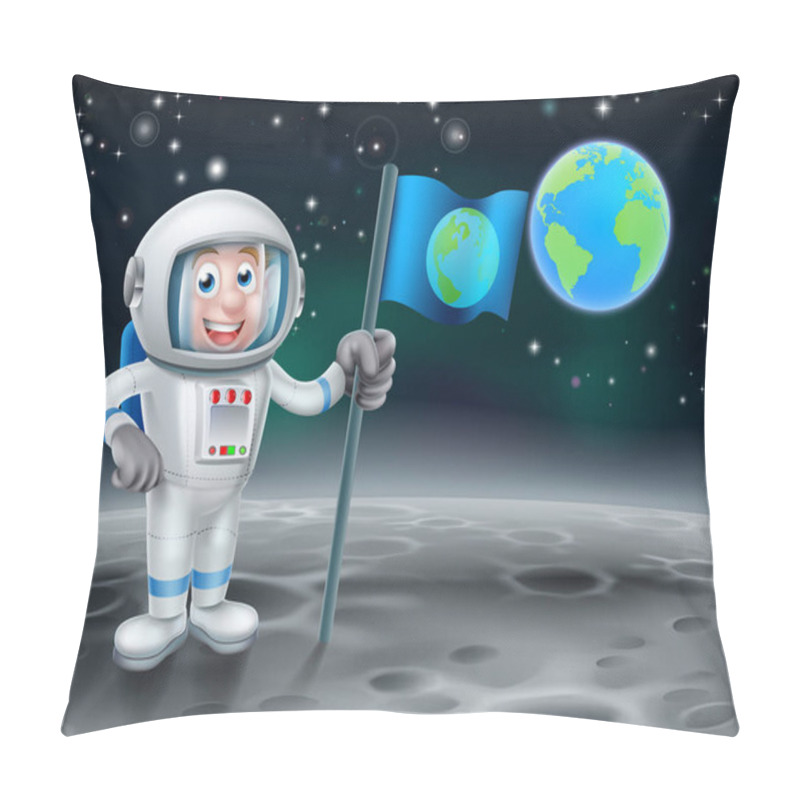 Personality  Cartoon Astronaut On The Moon Pillow Covers