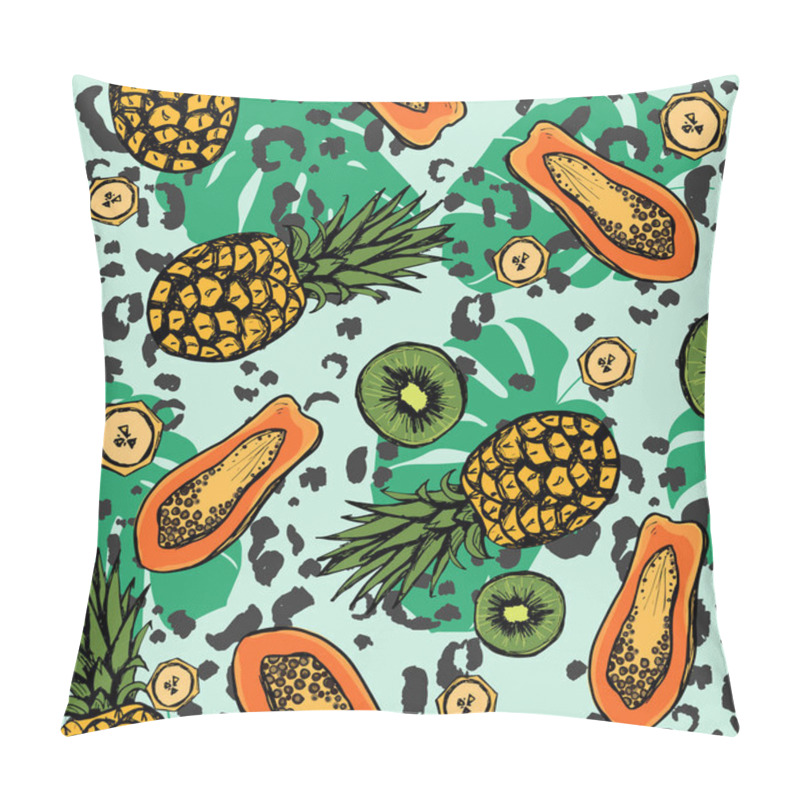 Personality  Tropic Seamless Pattern With Exotic Fruits And Leaves. Pillow Covers