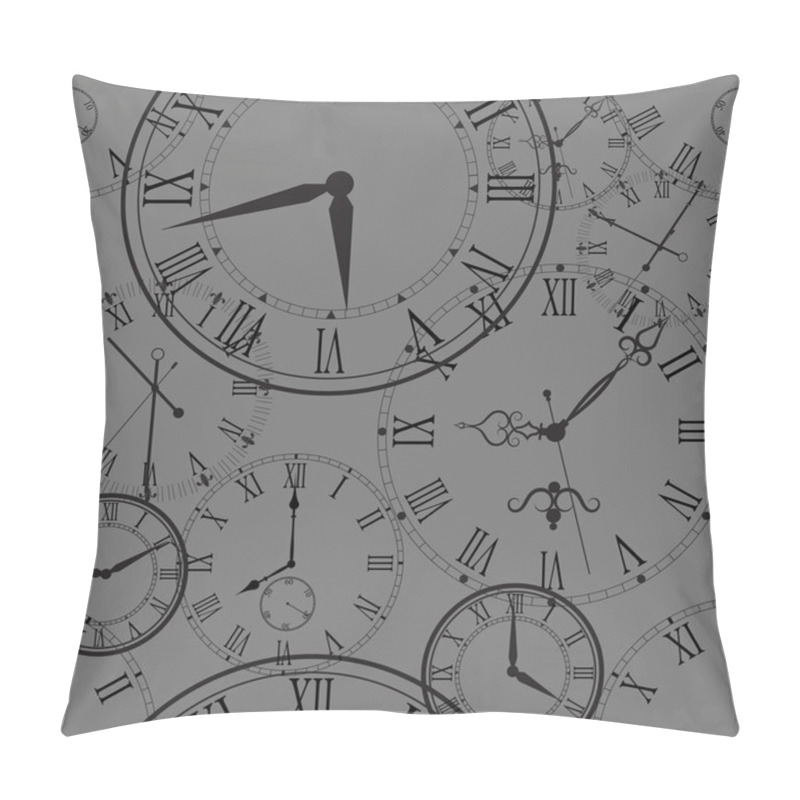 Personality  Retro Clock With Roman Dial Pillow Covers