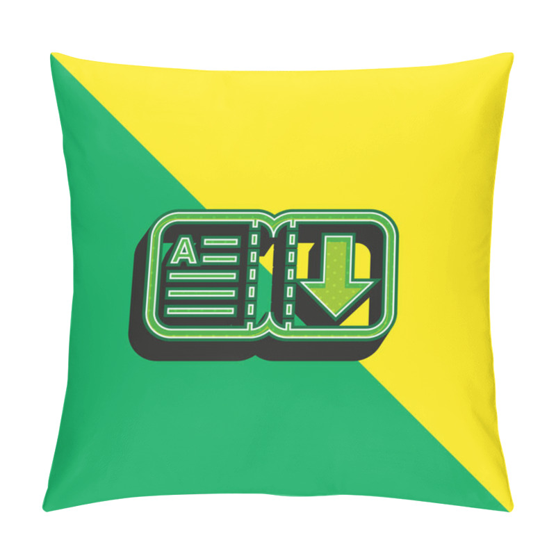 Personality  Book Green And Yellow Modern 3d Vector Icon Logo Pillow Covers