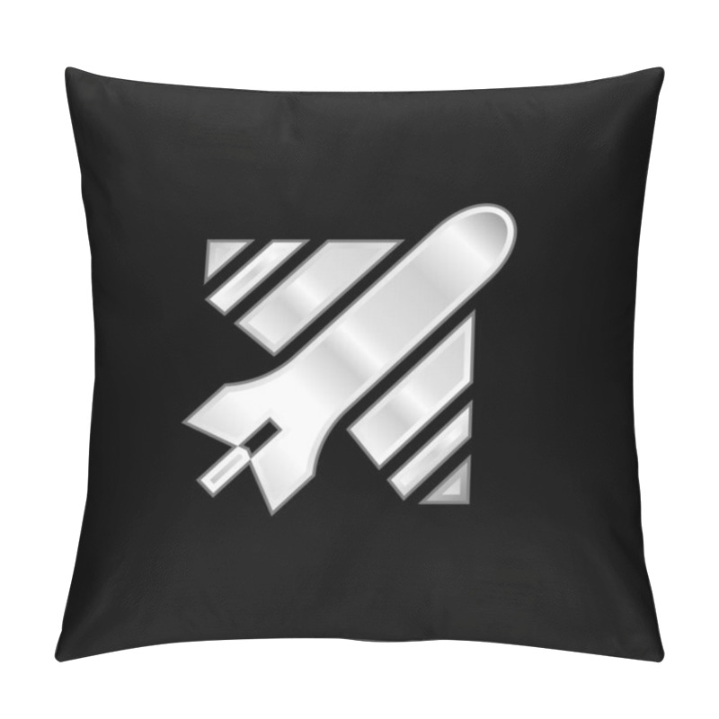 Personality  Airplane Silver Plated Metallic Icon Pillow Covers