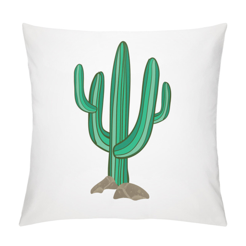 Personality  Vector Illustration Of Isolated Cactus On White Background. Wild West Or Cowboy Theme Icon Pillow Covers