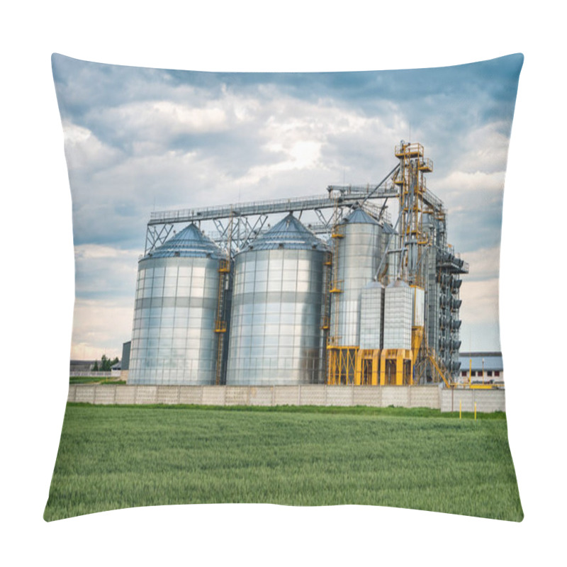 Personality  Agro-processing Plant For Processing And Silos For Drying Cleaning And Storage Of Agricultural Products, Flour, Cereals And Grain With Beautiful Clouds Pillow Covers