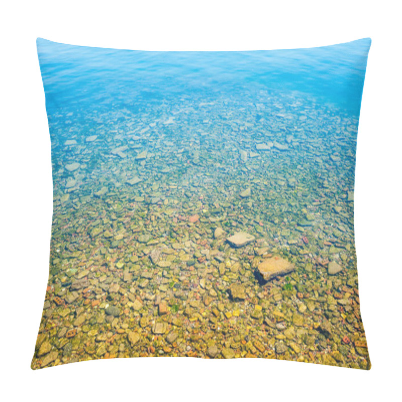 Personality  Transparent Shallow Water With Rocky Bottom. Pillow Covers