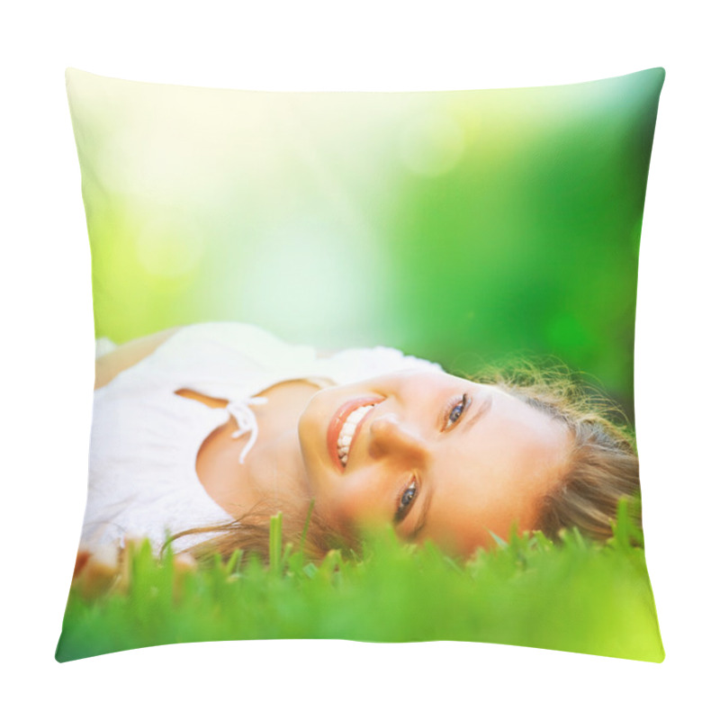 Personality  Spring Girl Lying On The Field. Happiness Pillow Covers