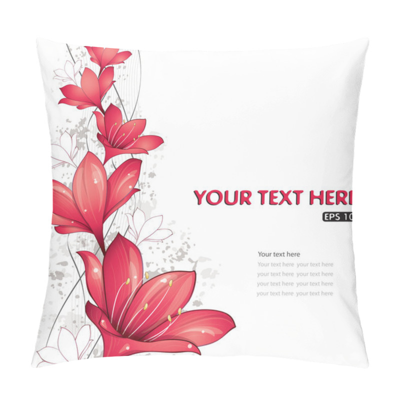 Personality  Red Lilies Design Pillow Covers