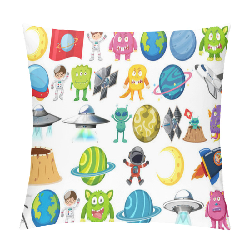 Personality  Set Of Isolated Objects Theme - Astronomy Pillow Covers