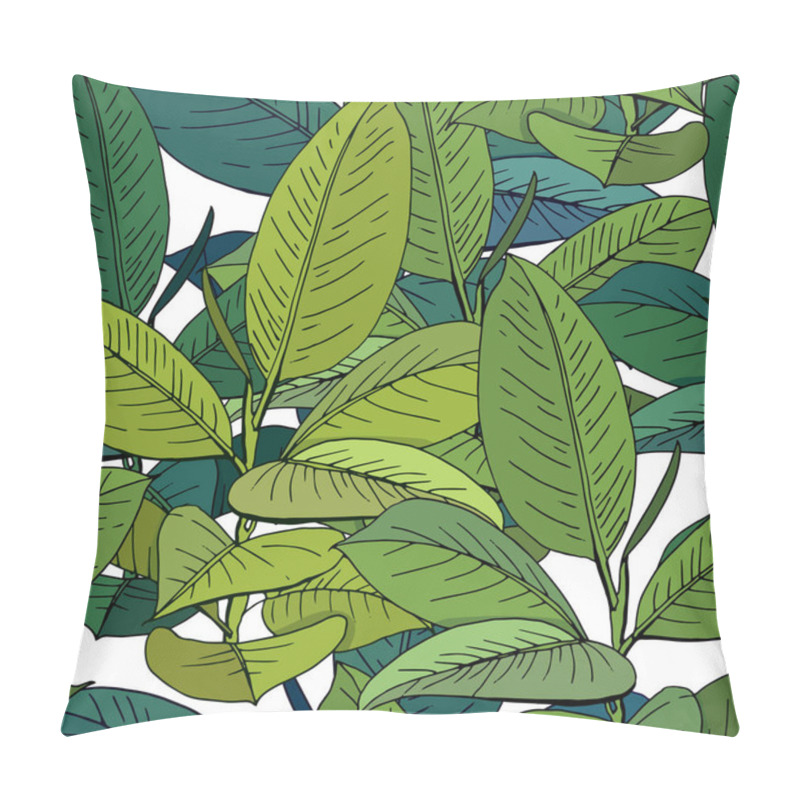 Personality  Seamless Pattern With Traditional Homeplant Ficus. Endless Texture With Flower Used Indoor. Pillow Covers