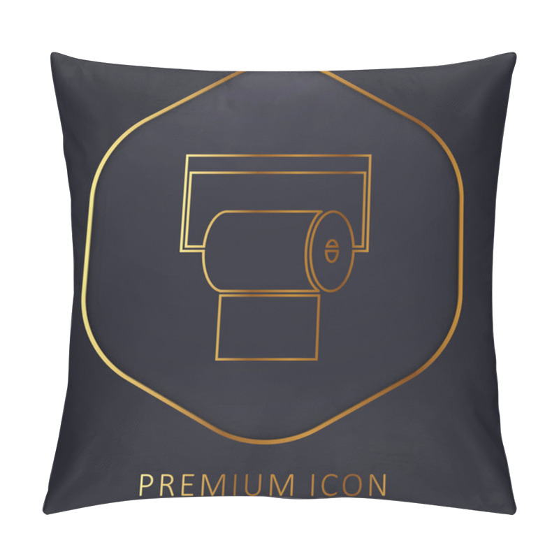 Personality  Bathroom Paper Roll Golden Line Premium Logo Or Icon Pillow Covers