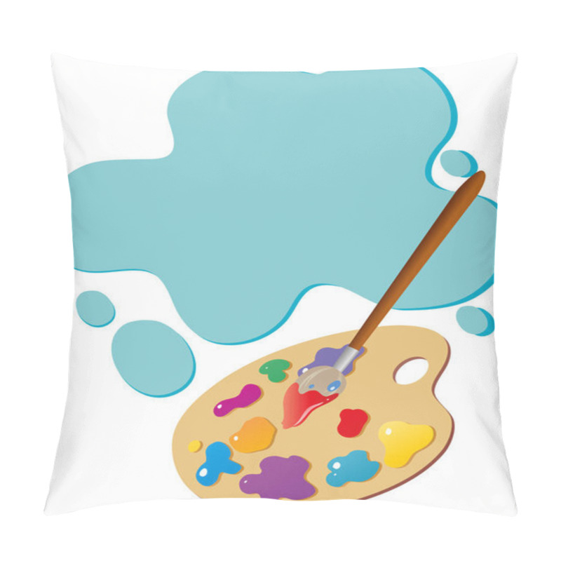 Personality  Border Template With Paintbrush And Palette Pillow Covers