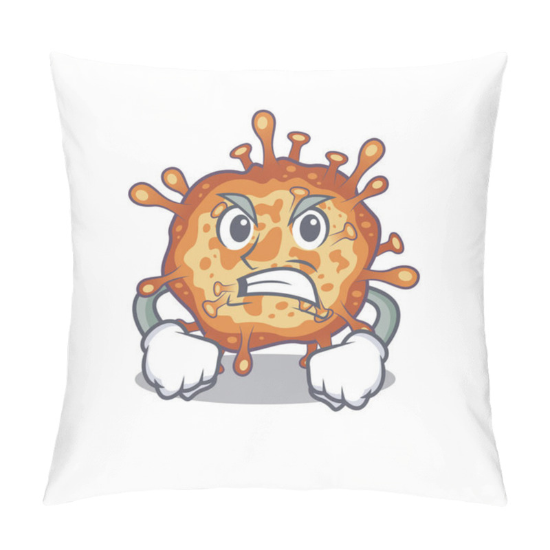 Personality  Retro Virus Corona Cartoon Character Design With Angry Face Pillow Covers