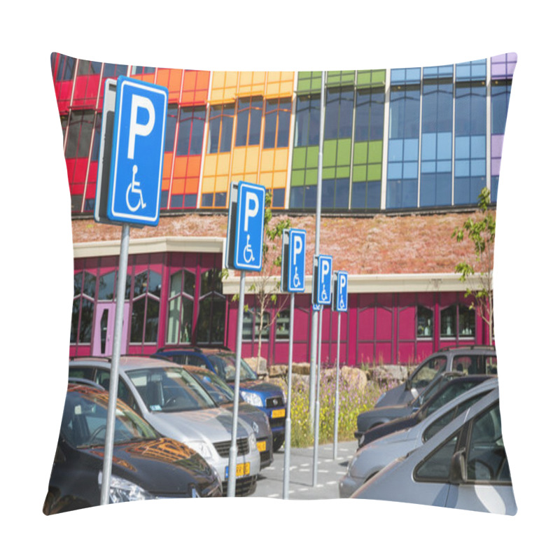 Personality  Car Park With Special Handicapped Parking Places Pillow Covers