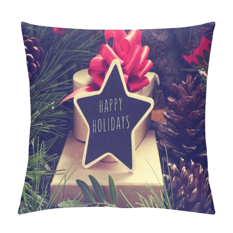 Personality  Star-shaped Chalkboard With The Text Happy Holidays Pillow Covers