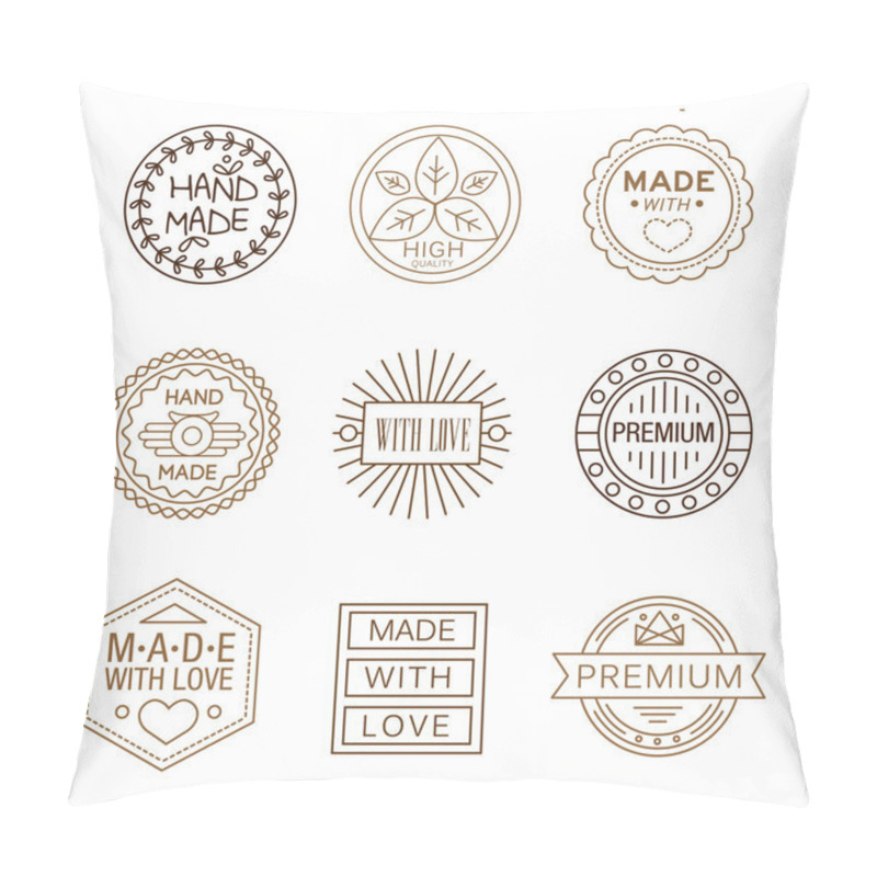 Personality  Made Label In Outline Trendy Style Pillow Covers