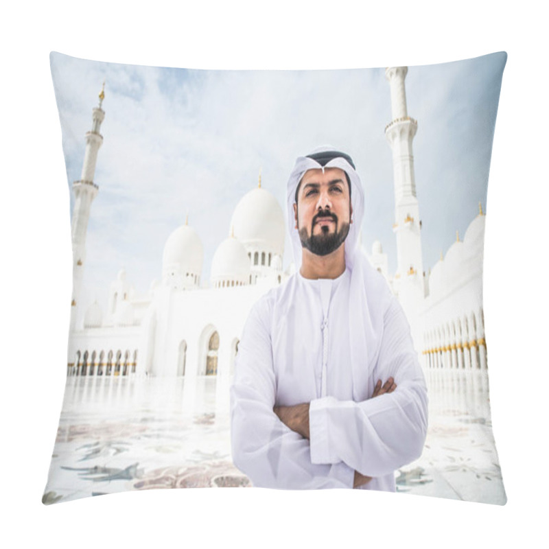 Personality  Arabic Man At Sheikh Zayed Mosque Pillow Covers