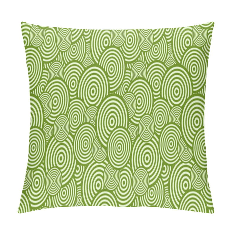 Personality  Green Seamless Overlapping Concentric Circles Background Pattern Vector Graphic Pillow Covers