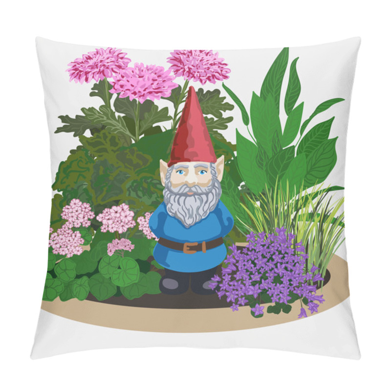 Personality  Garden Gnome At Plants Pillow Covers