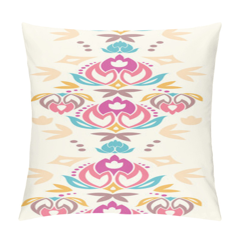 Personality  Abstract Damask Tulips Vertical Seamless Pattern Background Pillow Covers