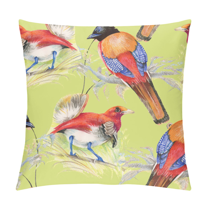 Personality  Birds And Flowers Seamless Pattern Pillow Covers