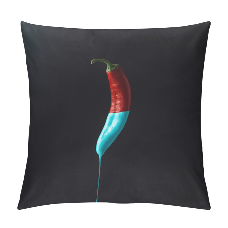 Personality  Red Pepper With Dripping Blue Paint  Pillow Covers