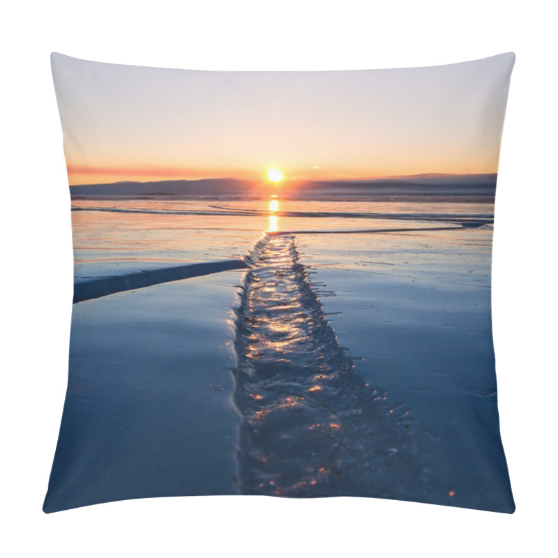 Personality  Wide Crack In The Ice Of Lake Baikal Pillow Covers