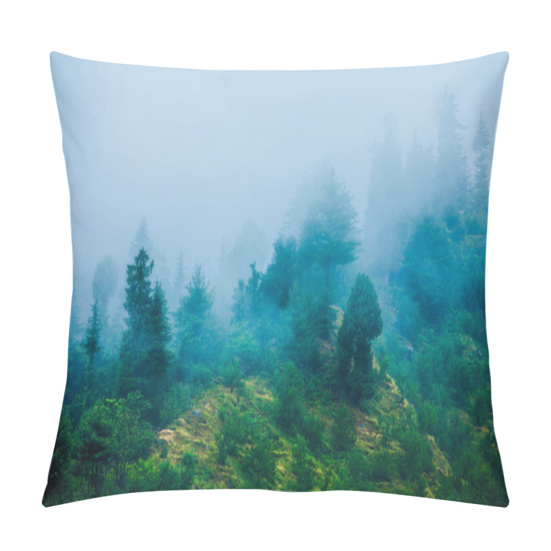 Personality  Fog In The Morning Forest Pillow Covers