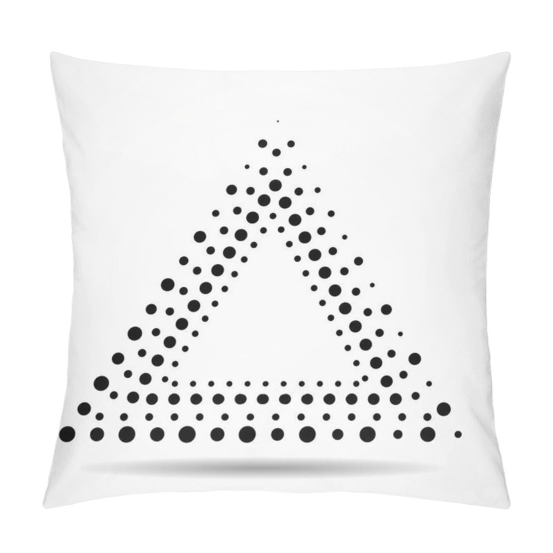 Personality  Abstract Dotted Triangle. Dots In Triangle Form. Halftone Effect. Vector Pillow Covers