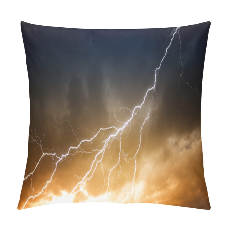 Personality  Lightnings In Sunset Sky Pillow Covers