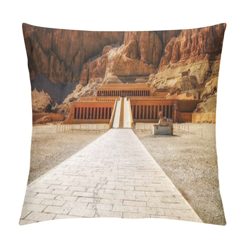 Personality  Egypt. Luxor. Deir El-Bahari (Deir El-Bahri). The Mortuary Templ Pillow Covers