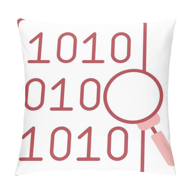 Personality  Code Search Line Fill Icon Pillow Covers