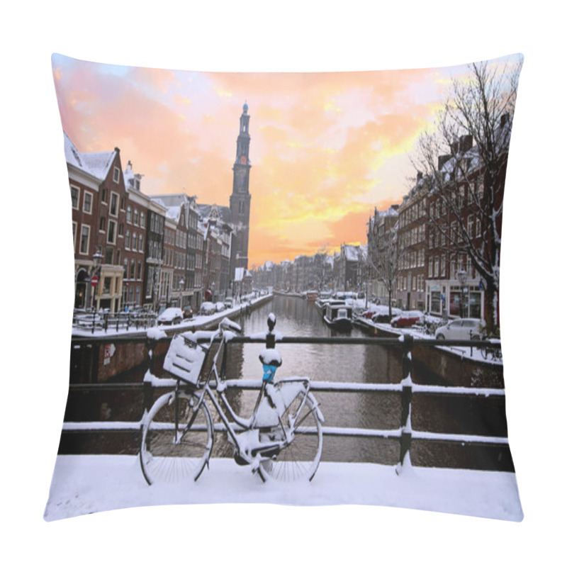 Personality  Amsterdam Covered With Snow With The Westerkerk In Winter In The Pillow Covers