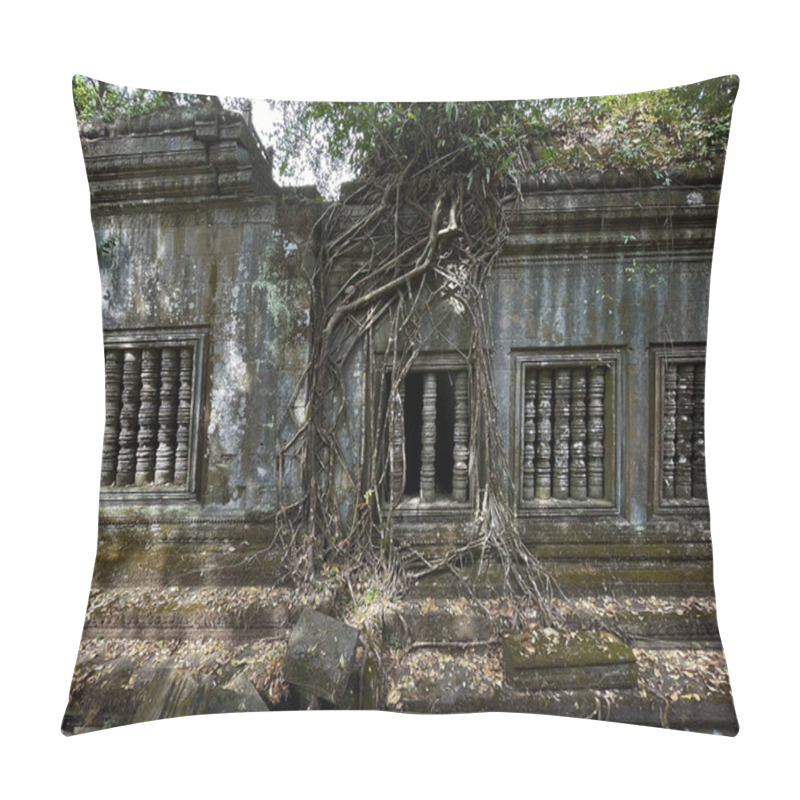 Personality  Timeless Ruins: Prasat Beng Mealea Ancient Marvel, Angkor Wat, Siem Reap, Cambodia Pillow Covers