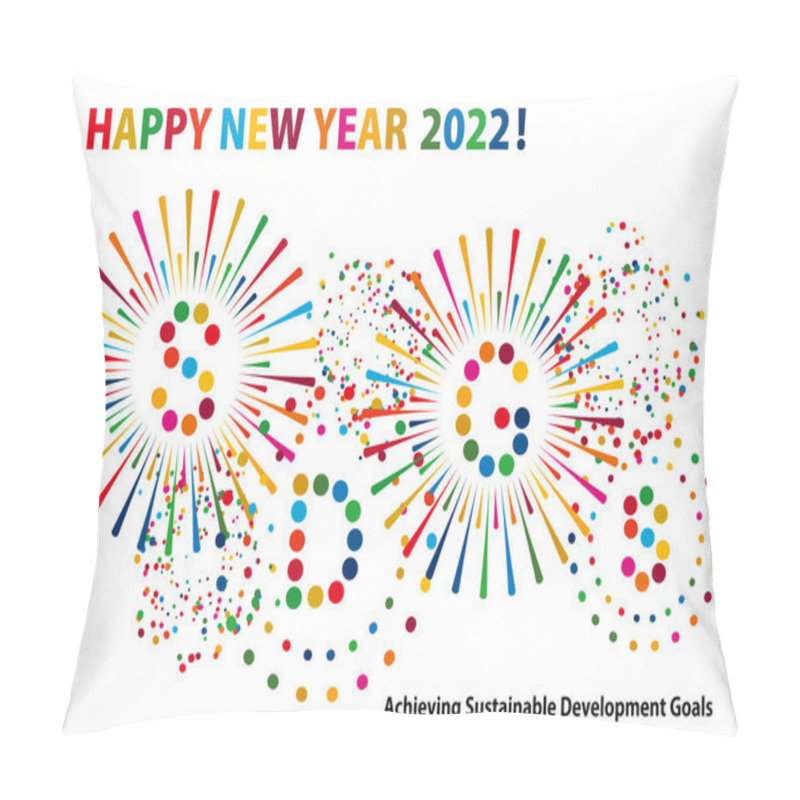 Personality  Sustainable Development Goals Image Fireworks New Year Card 2022 Pillow Covers