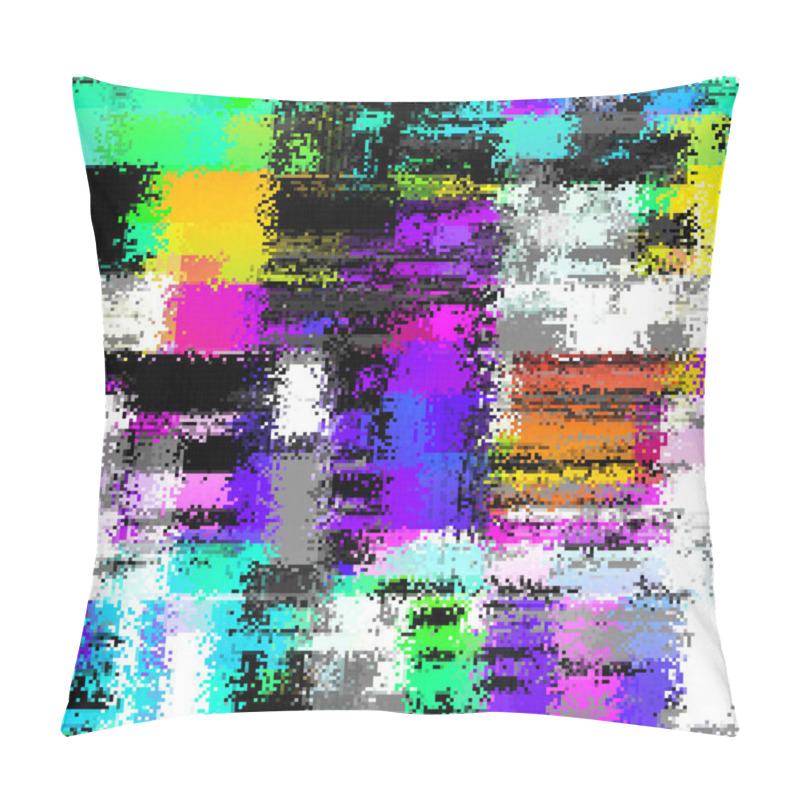 Personality  Vector Image. Abstract Seamless Datamosh Glitch Pattern With Random Small Pixels Noise Texture. Dither Effect. Pillow Covers