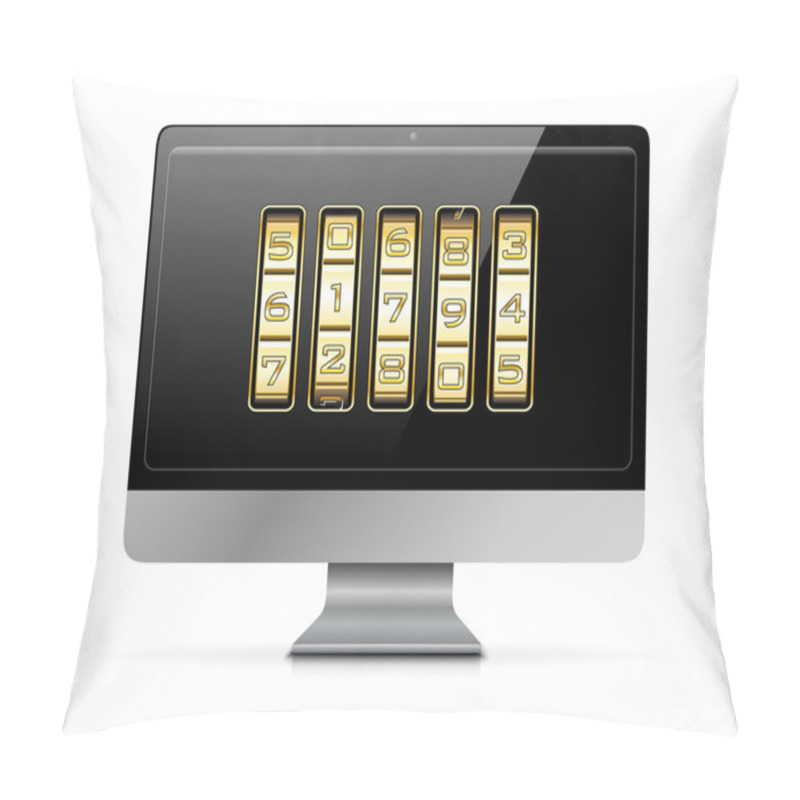 Personality  Gold Number Code On A Computer Monitor Pillow Covers