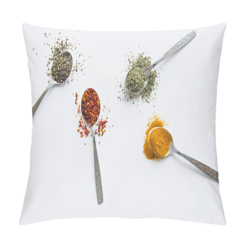 Personality  Various Spices In Spoons  Pillow Covers