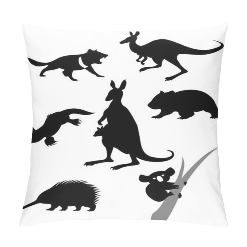 Personality  Silhouettes Of Australian Animals Pillow Covers