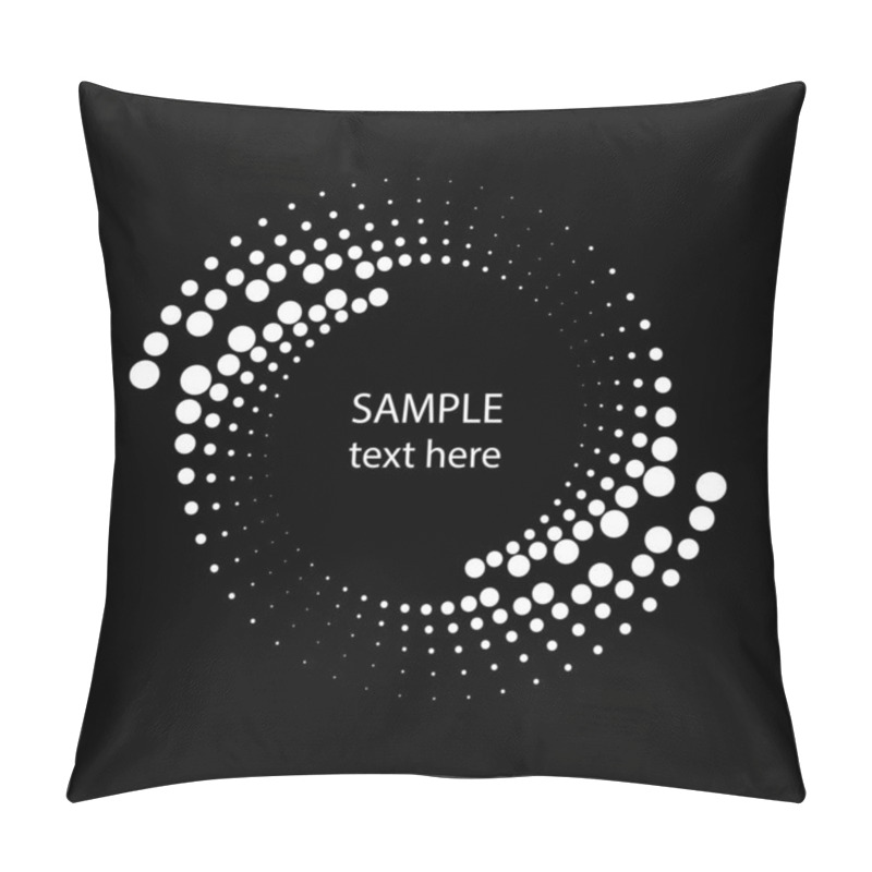 Personality  Halftone Dotted White Stripes In Round Form. Geometric Art. Trendy Design Element For Frame, Logo, Tattoo, Sign, Symbol, Web, Prints, Posters, Template, Pattern And Abstract Background Pillow Covers