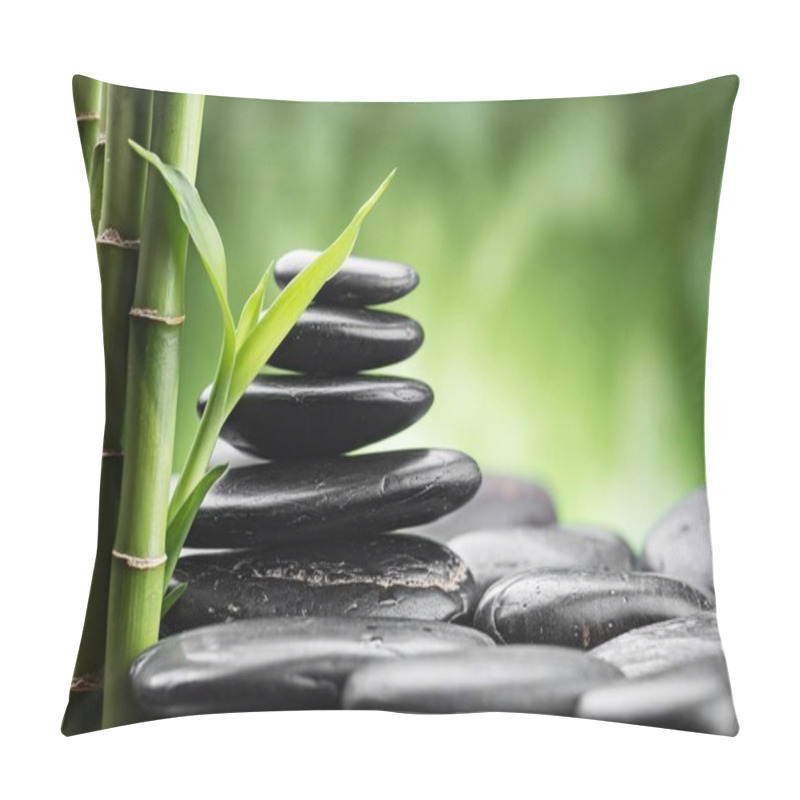 Personality  Zen Basalt Stones And Bamboo  Pillow Covers