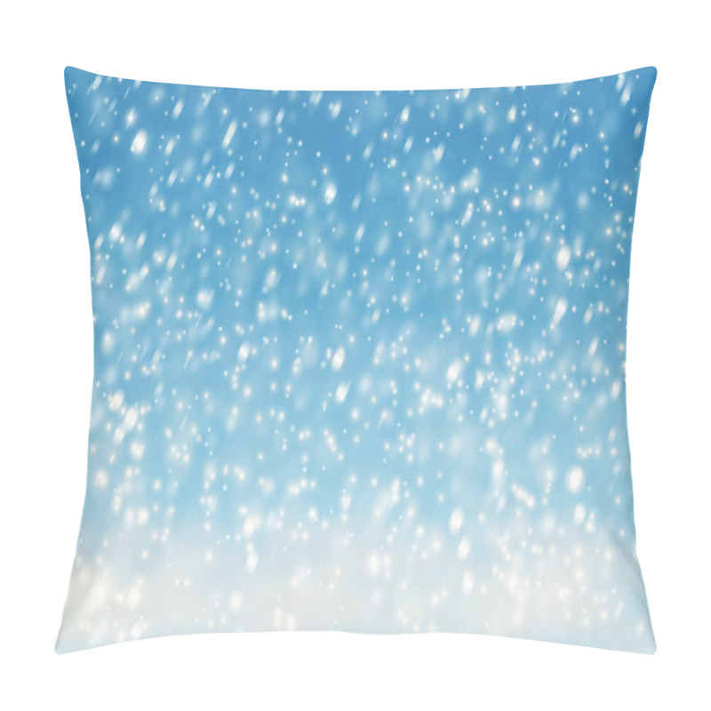 Personality  Blue Background With Snowflakes Pillow Covers