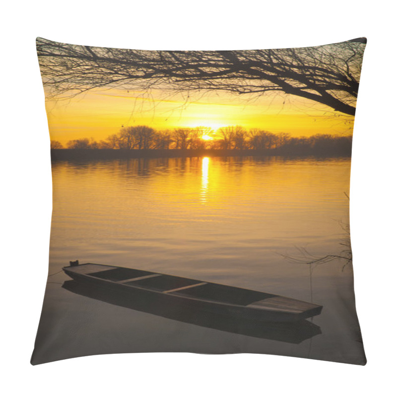 Personality  Sunrise Over The River On Beautiful Summer Day Pillow Covers